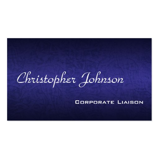 Blue Leather Professional Standard Business Card (front side)
