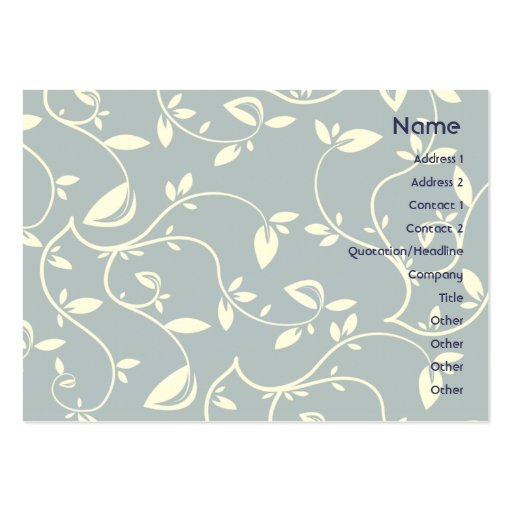 Blue Leaves - Chubby Business Card Template (front side)