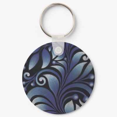 blue leaves key chains by VioDeSign