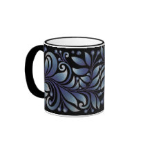 blue leaves mugs