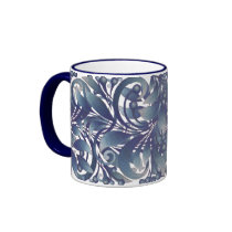 blue leaves mugs