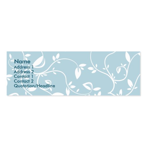 Blue Leaves - Skinny Business Card Template
