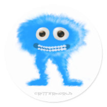 Blue Leggy Critter Round Sticker