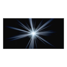 Blue Lens Flare Burst Personalized Photo Card