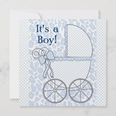 Baby Feet Baby Shower Invitations on With Baby Carriage Stroller Pram Baby Boy Shower Invitations