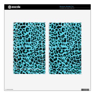 Blue Leopard Pattern Kindle Fire Skin musicskins_skin