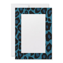 Blue Leopard Print Invitation by MishkaInvitations Blue Leopard Print Invitation