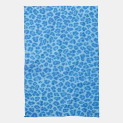 Blue Leopard Print Kitchen Towel from Zazzle.