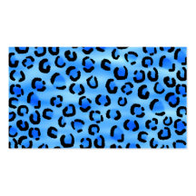 Blue Leopard Print Pattern. Business Card Templates