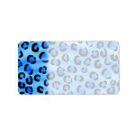 Blue Leopard Print Pattern. Custom Address Label