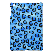 Blue Leopard Print Pattern. iPad Mini Cases