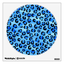 Blue Leopard Print Pattern. Wall Decor