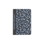 Blue Leopard Print | Personalize Passport Holder