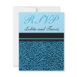 Blue Leopard Print RSVP Cards Invitations