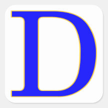 Blue Letter D Sticker