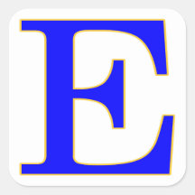Blue Letter E Sticker