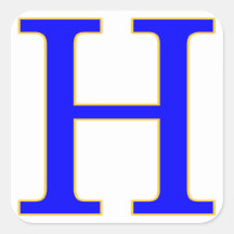 Blue Letter H Sticker