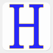 Blue Letter H Sticker