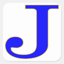 Blue Letter J Sticker