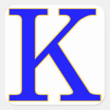 Blue Letter K Sticker