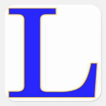 Blue Letter L Sticker