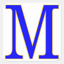 Blue Letter M Sticker