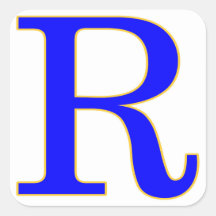 Blue Letter R Sticker