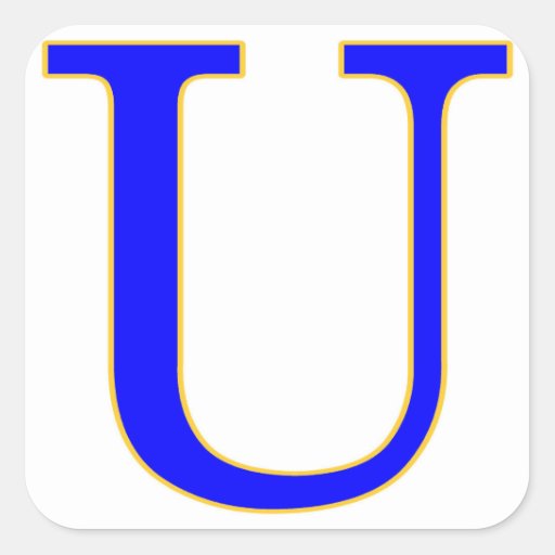 Blue Letter U Sticker 