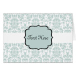 Blue Letterpress Damask Card