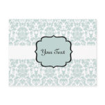 Blue Letterpress Damask Card Postcard