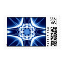 Blue Light Burst Jewel Fractal Stamps