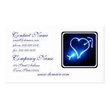 Blue Light Heart Business Card 