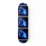 Blue Light Heart  Skateboard