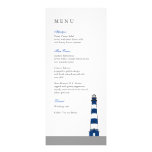 Blue Lighthouse Wedding Menu Card Custom Announcement