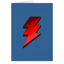 Blue Lightning Thunder Bolt Card