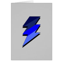 Blue Lightning Thunder Bolt Greeting Card