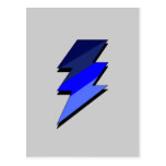 Blue Lightning Thunder Bolt Post Card