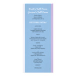 Blue Lilac White Stripes blue Wedding Menu Invite