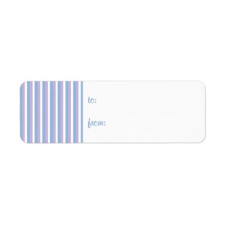 Blue Lilac White Stripes white small Gift Tag label