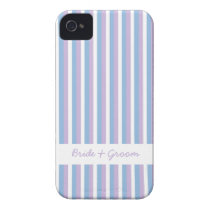 Blue Lilac White Stripes white Wedding iPhone 4 casemate cases