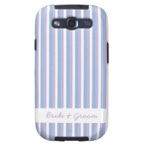 Blue Lilac White Stripes white Wedding Samsung casemate cases
