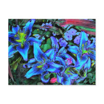 Blue Lilies postcards by ginaayerssignore Blue Lilies postcards