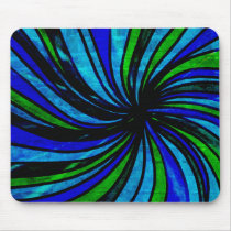 Blue Lime Abstract - All roads lead here Mousepad