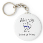 blue line hearts keychains