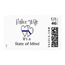 blue line hearts postage