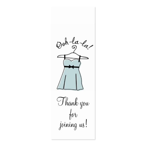 Blue Lingerie Shower Gift Tags Business Cards