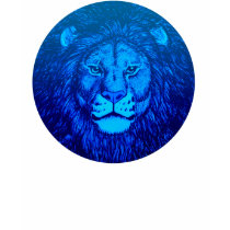 Blue Lion Portrait T-shirt by we_the_animals Blue Lion Portrait T-shirt