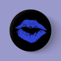 Blue Lips Button by MidnightAkita Blue Lips Button