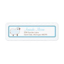 Blue Little Lamb Address Label