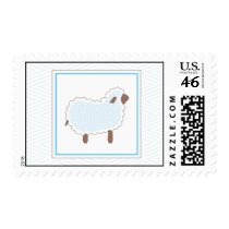 Blue Little Lamb Postage Stamp